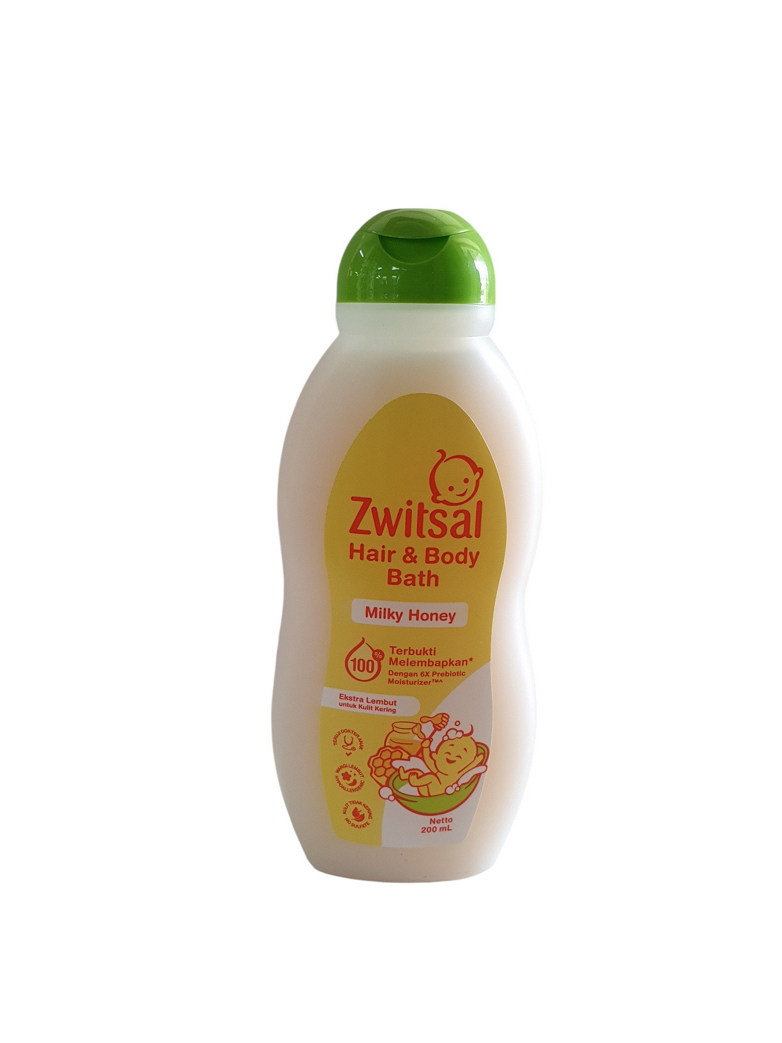 Zwitsal Hair & Body Bath 200ml Milky Honey